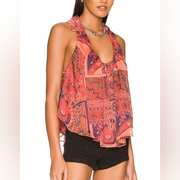NWT Free People Strawberry Tank in Meadow Combo 🩷 Small - Picture 3 of 5